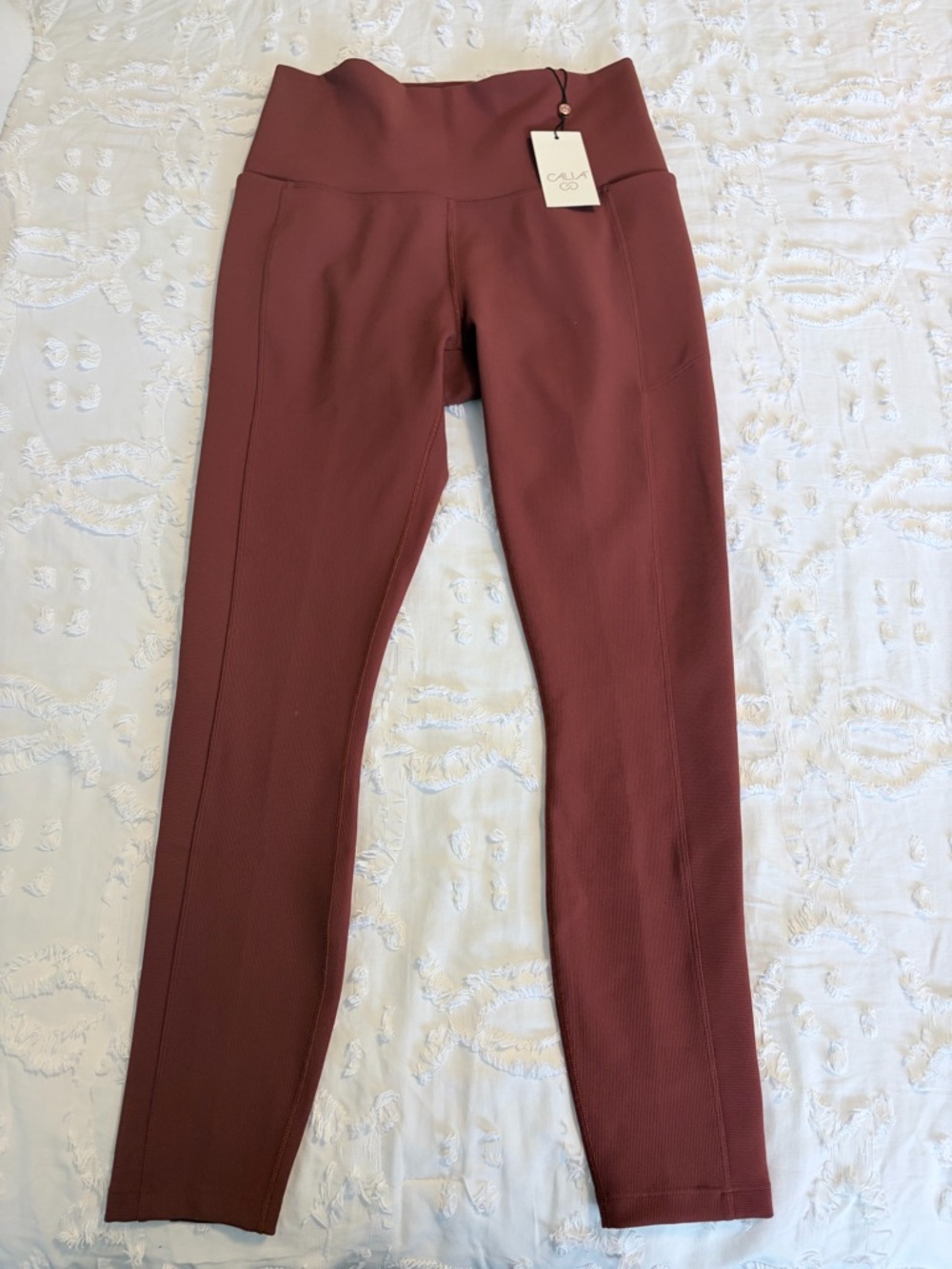Calia High-Rise 7/8 Leggings in Red Brown